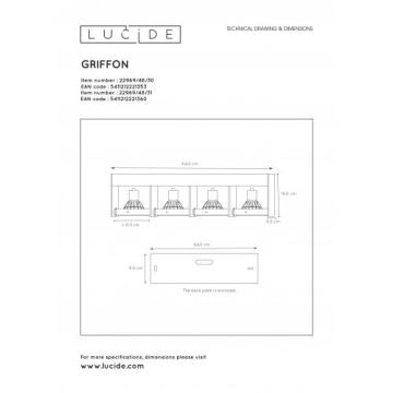 Lucide 22969/48/31 - LED Dimmelhető spotlámpa GRIFFON 4xGU10/12W/230V