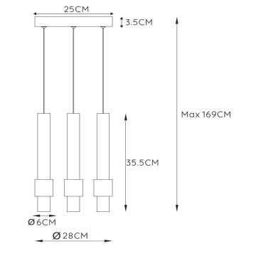 Lucide 24402/15/30 - LED Dimmelhető csillár zsinóron MARGARY 3xLED/4W/230V fekete