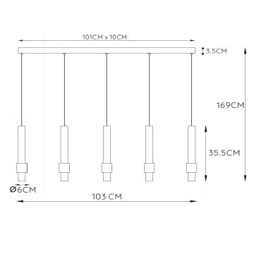 Lucide 24402/30/30 - LED Dimmelhető csillár zsinóron MARGARY 5xLED/4,2W/230V fekete