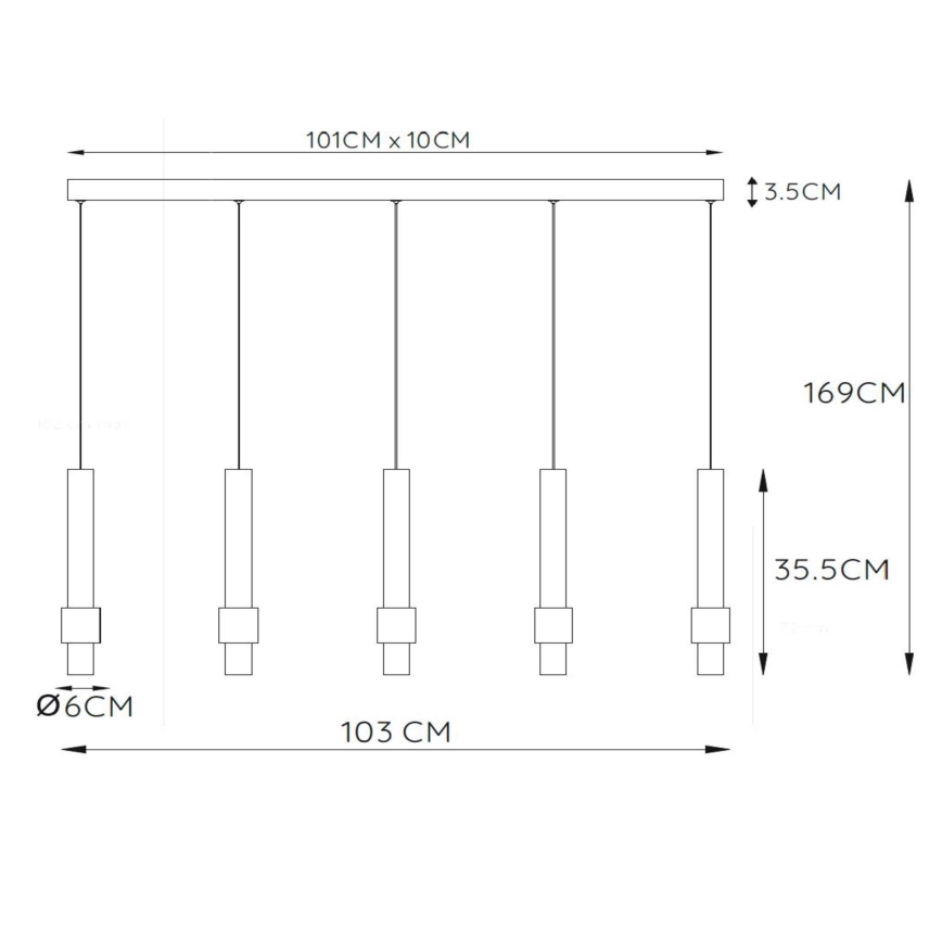 Lucide 24402/30/30 - LED Dimmelhető csillár zsinóron MARGARY 5xLED/4,2W/230V fekete