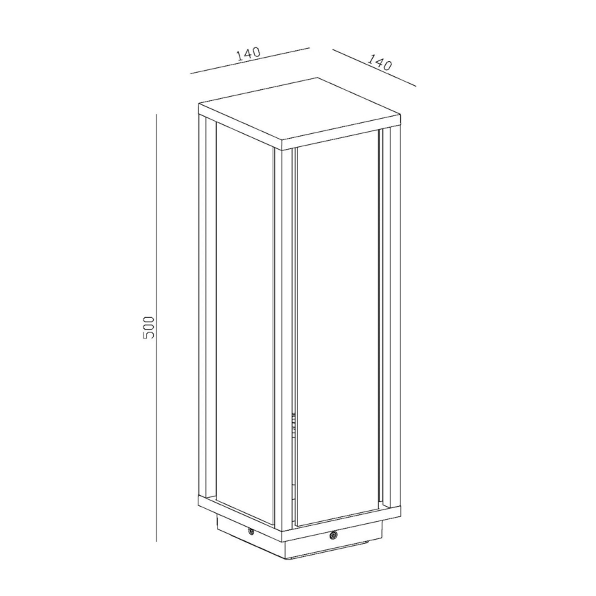 Lucide 27805/50/30 - Kültéri lámpa LAURENS 1xE27/15W/230V IP54 50 cm fekete