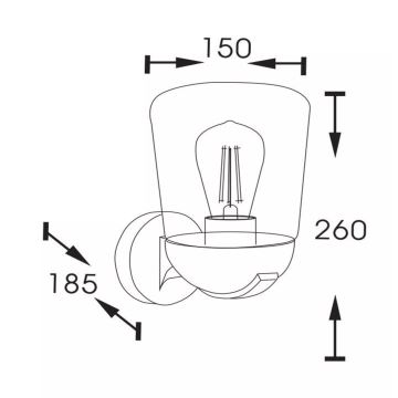 Lucide 27837/01/30 - Kültéri fali lámpa TULSA 1xE27/40W/230V IP44 fekete