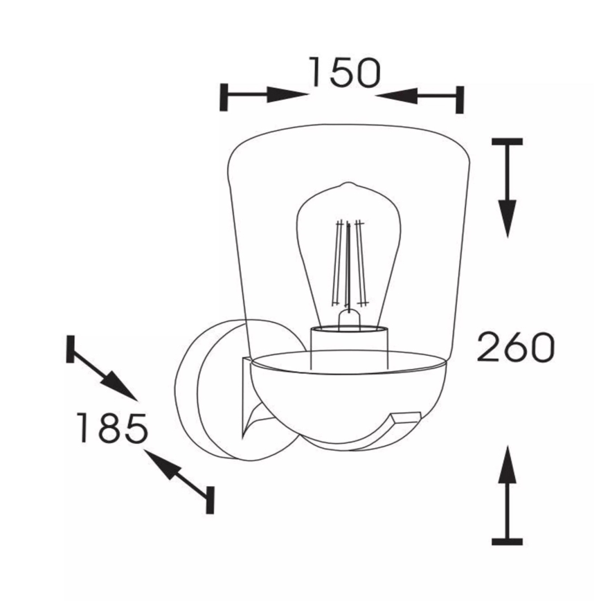 Lucide 27837/01/30 - Kültéri fali lámpa TULSA 1xE27/40W/230V IP44 fekete