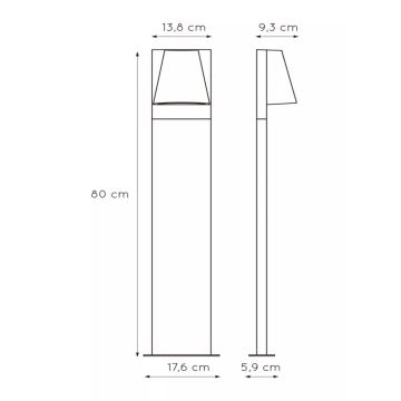 Lucide 29898/80/29 - Kültéri lámpa LIAM 1xGU10/35W/230V IP44 80 cm antracit