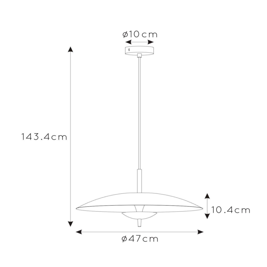 Lucide 30461/09/30 - LED Dimmelhető csillár zsinóron VULCAN LED/9W/230V fekete