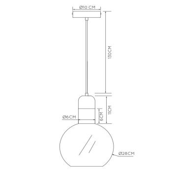 Lucide 34438/28/61 - Csillár zsinóron JULIUS 1xE27/40W/230V átm. 28 cm