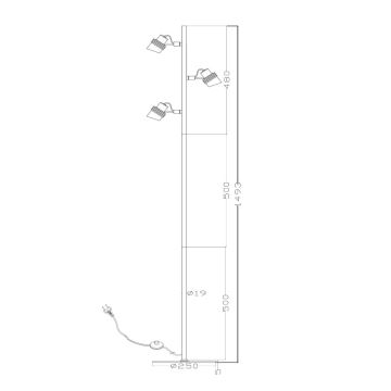 Lucide 34744/03/30 - Állólámpa TUNDRAN 3xGU10/5W/230V fekete