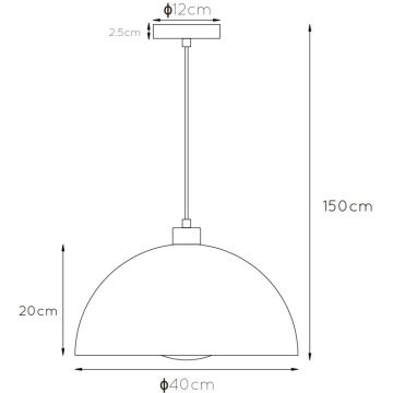 Lucide 45496/01/44 - Csillár zsinóron SIEMON 1xE27/40W/230V narancssárga