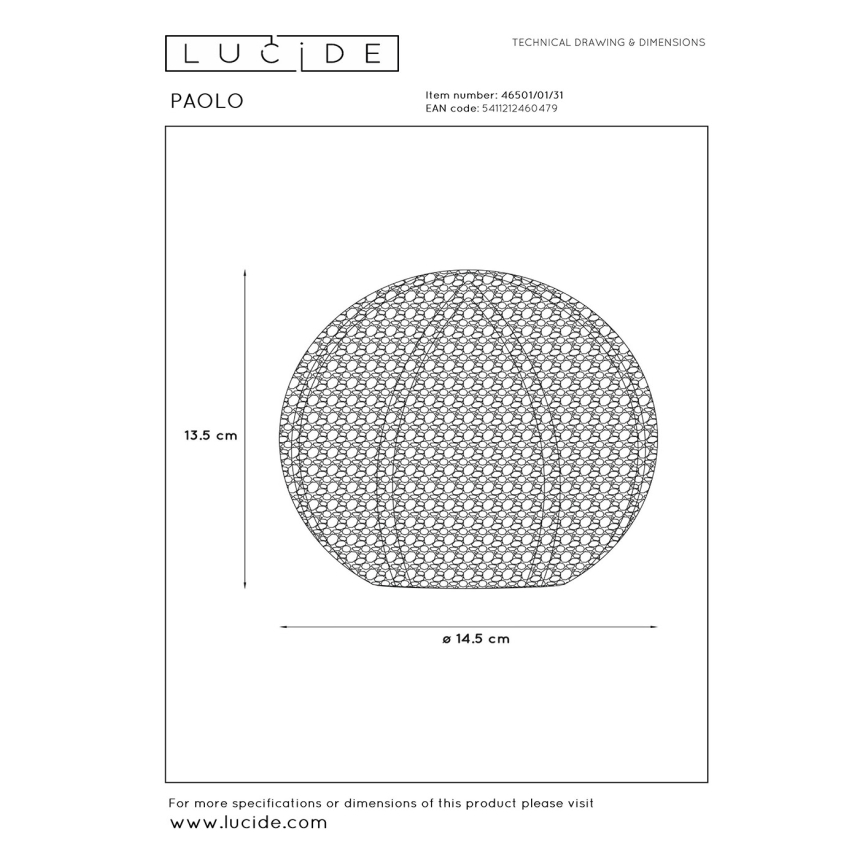 Lucide 46501/01/31 - Asztali lámpa PAOLO 1xG9/28W/230V fehér