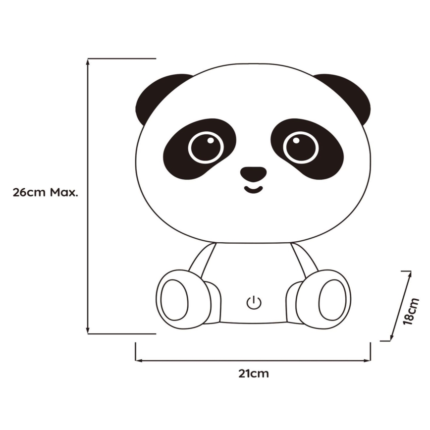 Lucide 71593/03/30 - LED Dimmelhető érintős gyermek kislámpa DODO LED/3W/5V panda