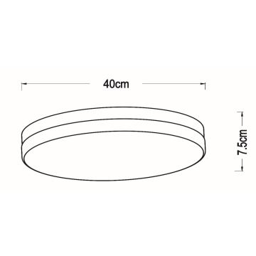 Lucide 79111/40/30 - LED Fürdőszobai mennyezeti lámpa érzékelővel BISKIT LED/36W/230V átm. 40 cm IP44 fekete