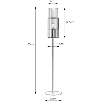Markslöjd 108556 - Asztali lámpa TUBO 1xE14/40W/230V 65 cm fekete/átlátszó