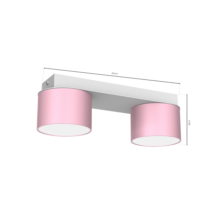 Mennyezeti lámpa DIXIE 2xGX53/11W/230V rózsaszín