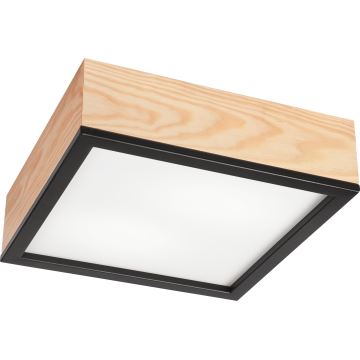 Mennyezeti lámpa NATURAL SQUARE 2xE27/15W/230V 31x31 cm fenyő/fekete