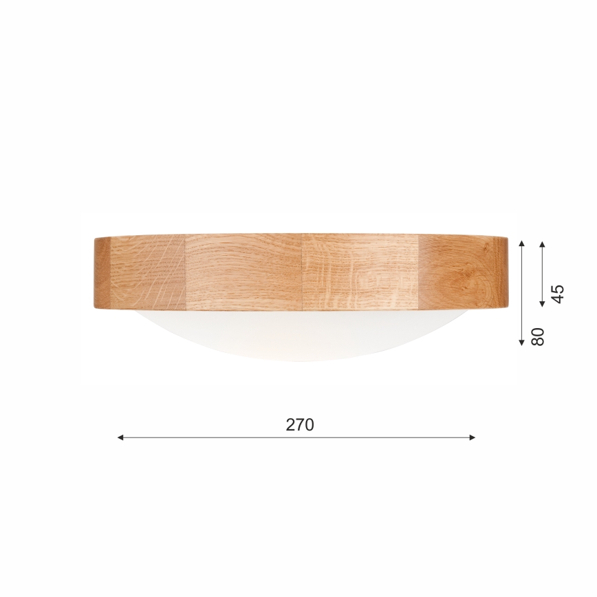 Mennyezeti lámpa OAK SLIM 1xE27/60W/230V tölgy ø 27 cm - FSC igazolt