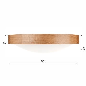 Mennyezeti lámpa OAK SLIM 2xE27/60W/230V tölgy ø 37 cm - FSC igazolt