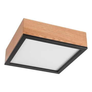 Mennyezeti lámpa OAK SQUARE 2xE27/15W/230V 31x31 cm tölgy/fekete