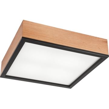 Mennyezeti lámpa OAK SQUARE 4xE27/15W/230V 39x39 cm tölgy/fekete