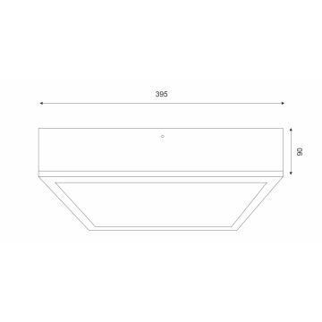 Mennyezeti lámpa OAK SQUARE 4xE27/15W/230V 39x39 cm tölgy/fekete