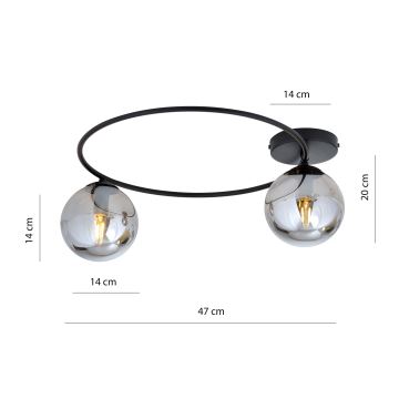 Mennyezeti lámpa SOPRA 2xE14/10W/230V fekete