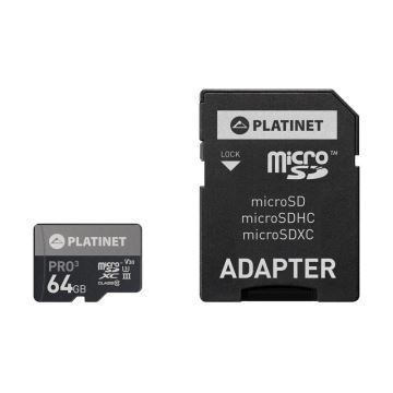 MicroSDXC 64GB U3 Pro A1 90MB/s + SD Adapter