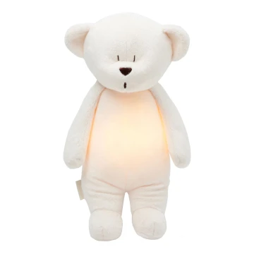 Moonie - Snuggle buddy dallammal és világítással medvebocs cream