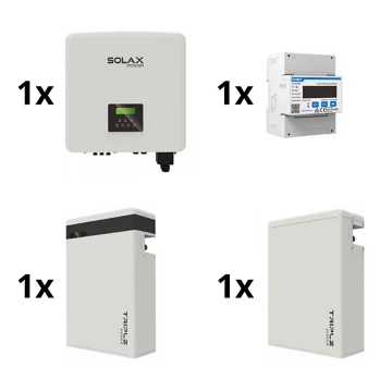 Napelem készlet: 10kW SOLAX konverter 3f + 11,6 kWh TRIPLE Power akkumulátor + elektrométer 3f