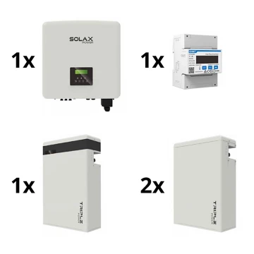 Napelem készlet: 10kW SOLAX konverter 3f + 17,4 kWh TRIPLE Power akkumulátor + elektrométer 3f