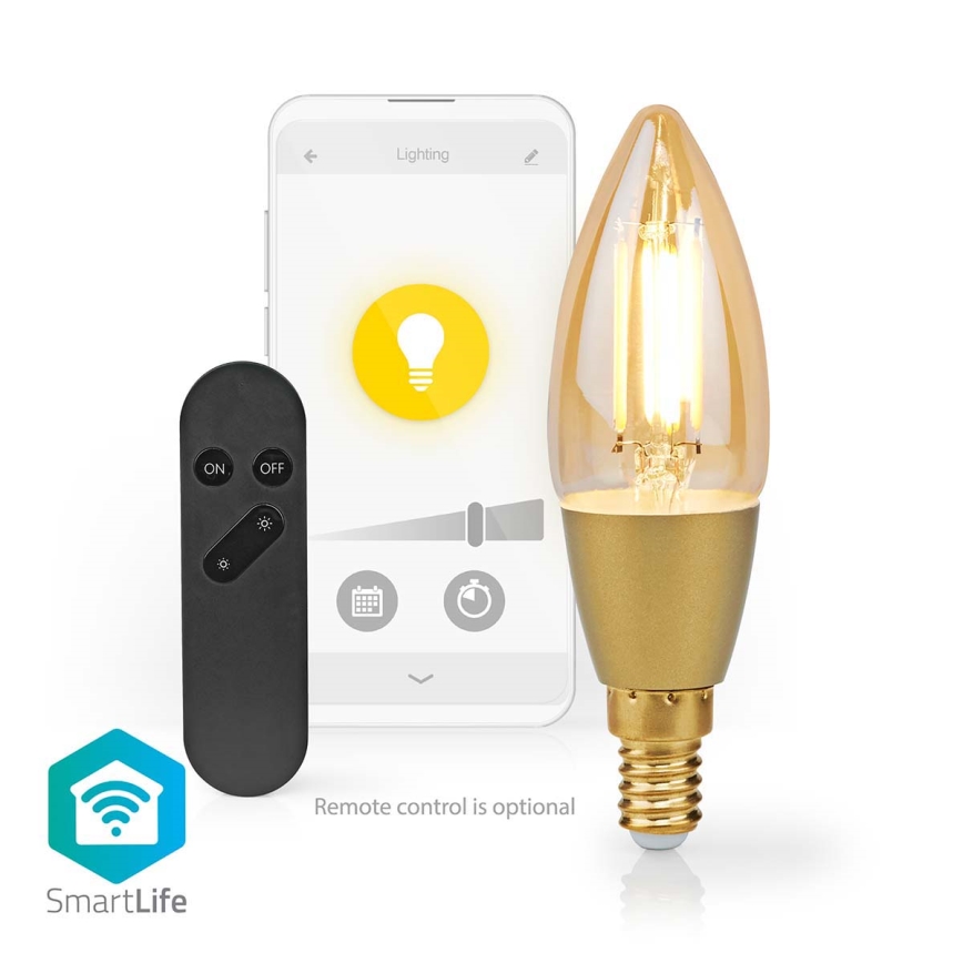 LED Dimmelhető izzó Smartlife E14/4,9W/230V 1800-3000K Wi-Fi Tuya