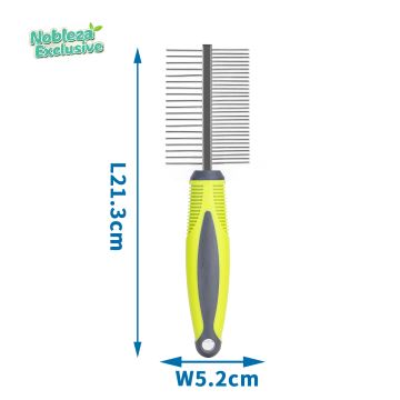 Nobleza - Kétoldalas fésű kutyáknak és macskáknak zöld