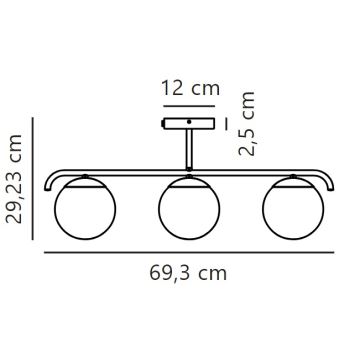 Nordlux - Csillár rúdon GRANT 3xE14/25W/230V fekete