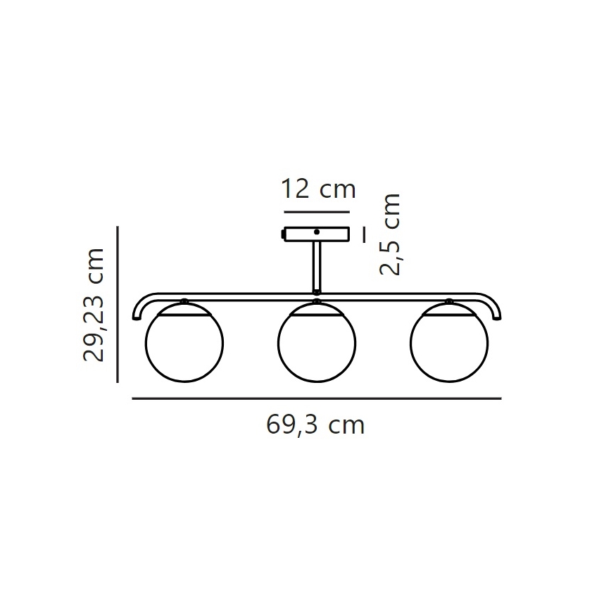 Nordlux - Csillár rúdon GRANT 3xE14/25W/230V fekete