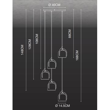 Nordlux - Csillár zsinóron BOSHI 5xE14/40W/230V