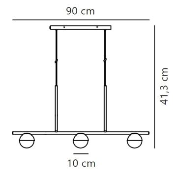 Nordlux - Csillár zsinóron CONTINA 3xG9/5W/230V fekete