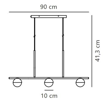 Nordlux - Csillár zsinóron CONTINA 3xG9/5W/230V réz