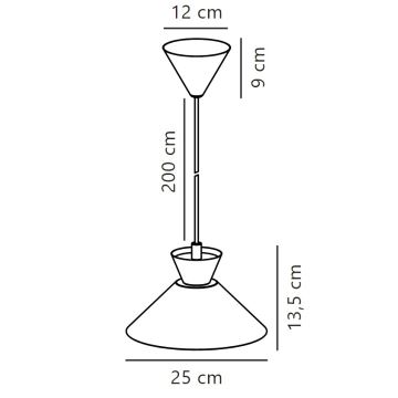 Nordlux - Csillár zsinóron DIAL 1xE27/40W/230V átm. 25 cm sárga