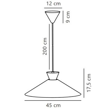 Nordlux - Csillár zsinóron DIAL 1xE27/40W/230V átm. 45 cm fekete