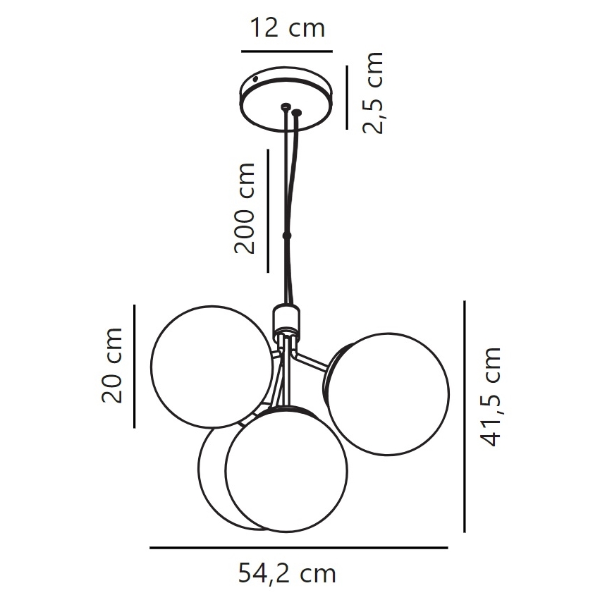 Nordlux - Csillár zsinóron IVONA 4xE27/28W/230V fekete