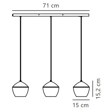 Nordlux - Csillár zsinóron ORBIFORM 3xE14/25W/230V fekete/szürke