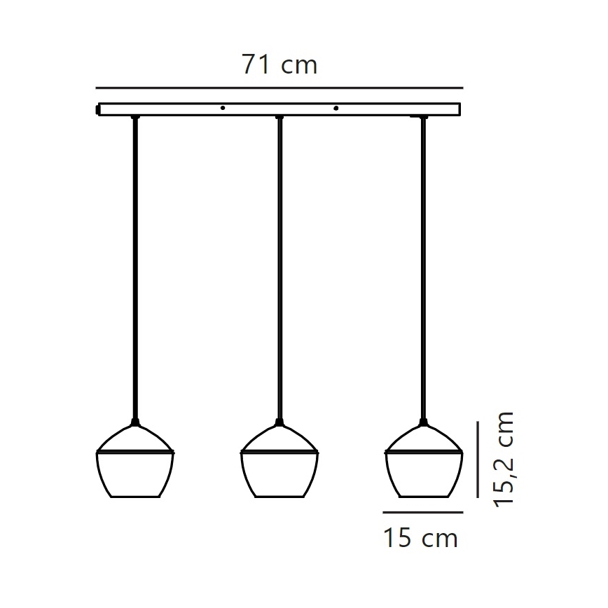 Nordlux - Csillár zsinóron ORBIFORM 3xE14/25W/230V fekete/szürke