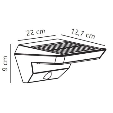 Nordlux - LED Napelemes érzékelős fali lámpa AGENA LED/5W/3,7V IP44