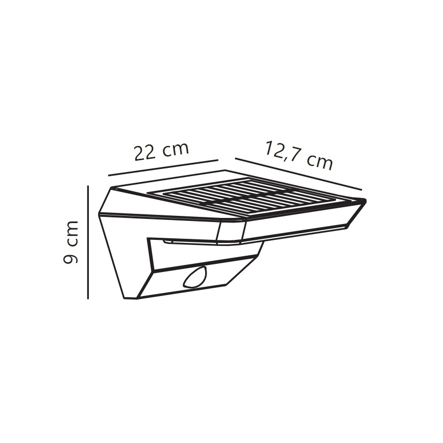 Nordlux - LED Napelemes érzékelős fali lámpa AGENA LED/5W/3,7V IP44