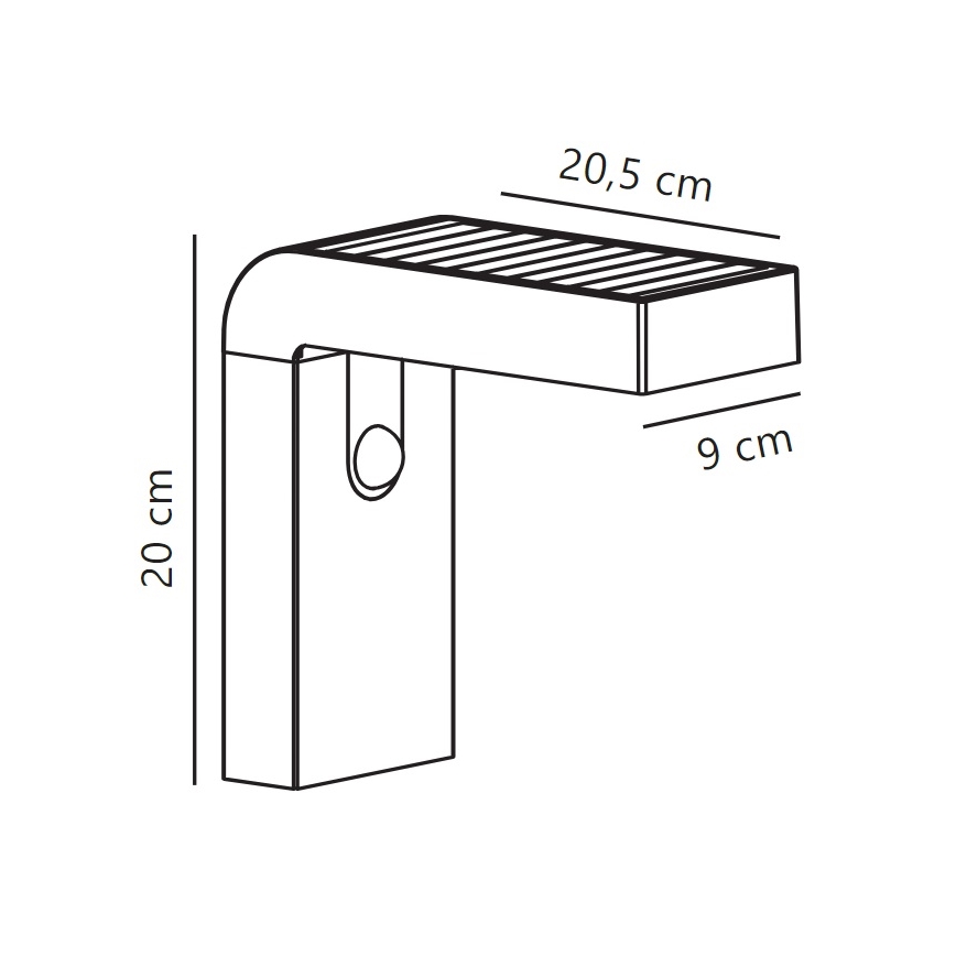 Nordlux - LED Napelemes érzékelős fali lámpa ALYA LED/5W/3,7V IP44