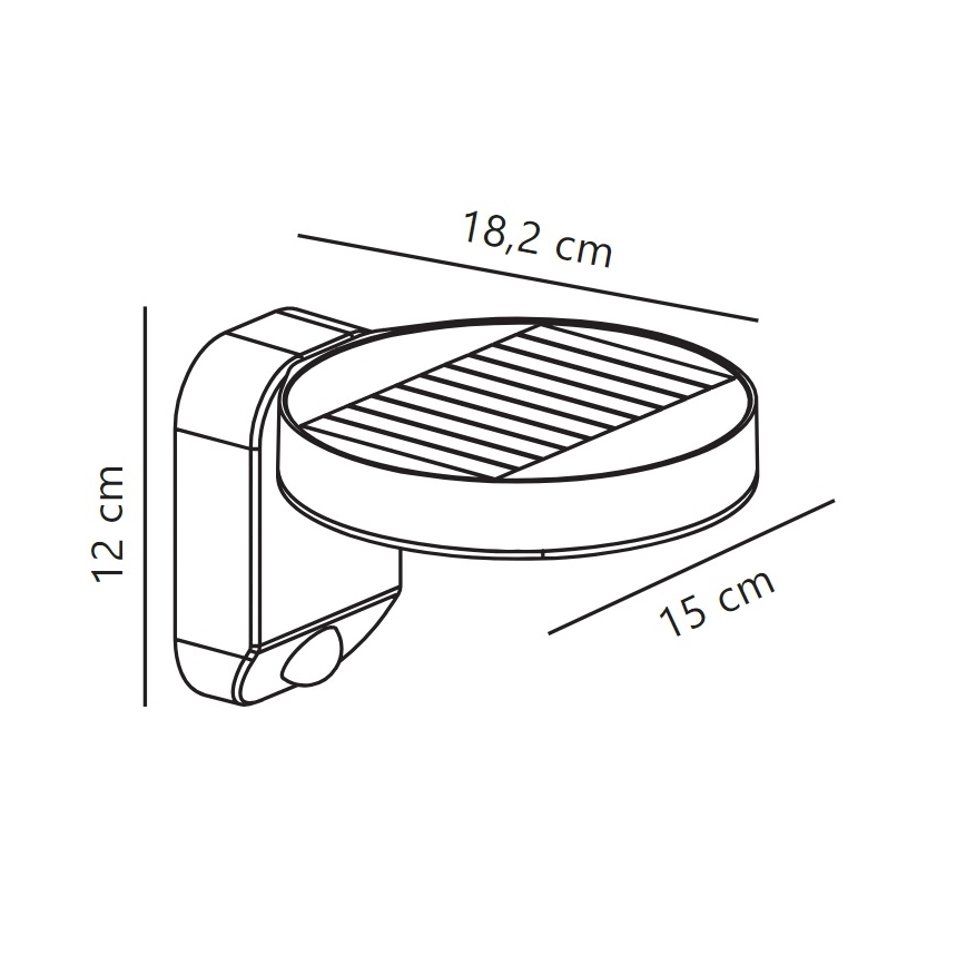 Nordlux - LED Napelemes érzékelős fali lámpa RICA LED/5W/3,7V IP44 kerek