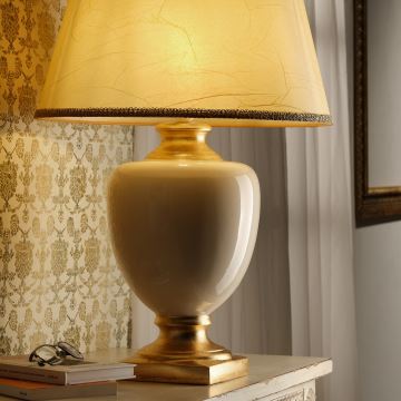 ONLI - Asztali lámpa MOZART 1xE27/22W/230V bézs/arany 75 cm