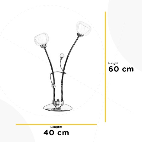 ONLI - Asztali lámpa WENDY 2xE14/6W/230V 60 cm fényezett króm