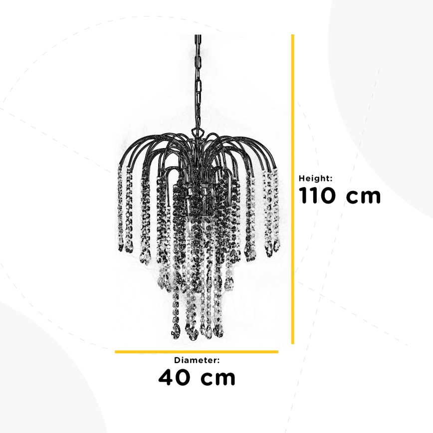 ONLI - Csillár láncon PIOGGIA 3xE14/6W/230V króm