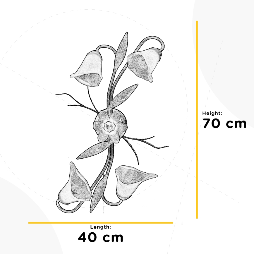 ONLI - Mennyezeti lámpa ALGA 4xE14/6W/230V bronz