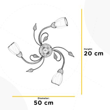 ONLI - Mennyezeti lámpa LILIANA 3xE14/6W/230V