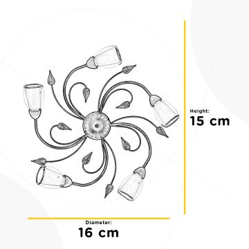 ONLI - Mennyezeti lámpa LILIANA 5xE14/6W/230V